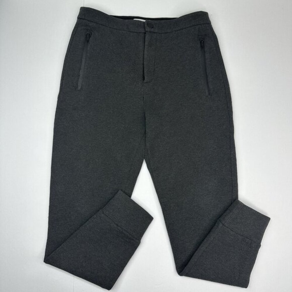 Everlane Men Dark Gray Activewear Tapered Jogger Pants Stretch Zip Pockets Small